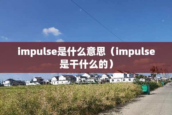 impulse是什么意思（impulse是干什么的）