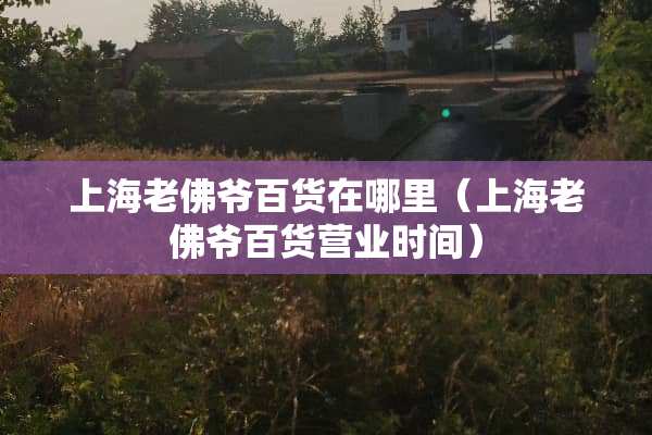 上海老佛爷百货在哪里（上海老佛爷百货营业时间）