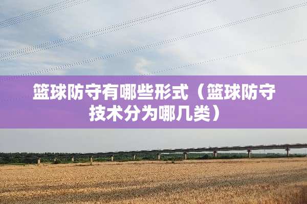 篮球防守有哪些形式（篮球防守技术分为哪几类）