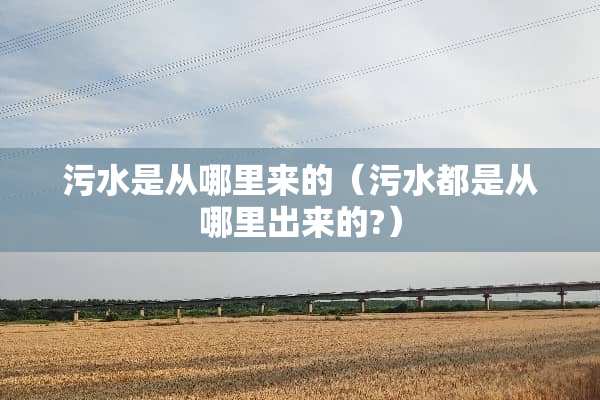 污水是从哪里来的（污水都是从哪里出来的?）