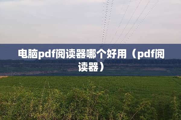 电脑pdf阅读器哪个好用（pdf阅读器）