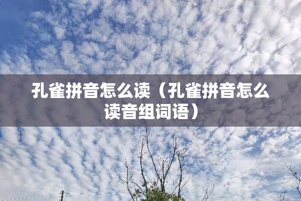 孔雀拼音怎么读（孔雀拼音怎么读音组词语）
