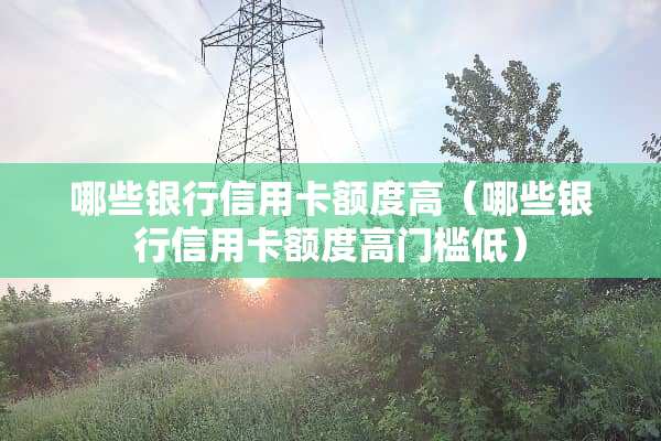 哪些银行***额度高（哪些银行***额度高门槛低）