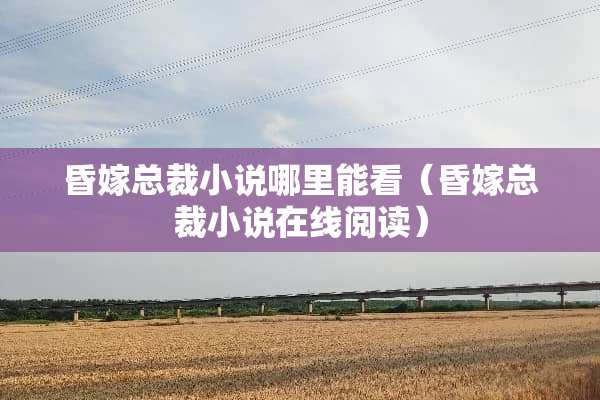 昏嫁总裁小说哪里能看（昏嫁总裁小说在线阅读）