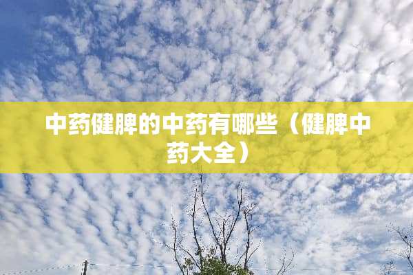 中药健脾的中药有哪些（健脾中药大全）