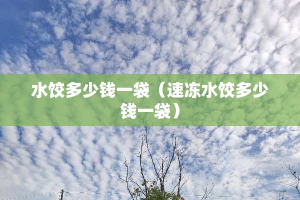 水饺多少钱一袋（速冻水饺多少钱一袋）