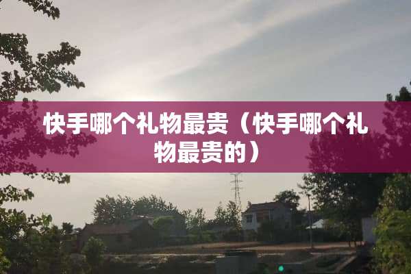 快手哪个礼物最贵（快手哪个礼物最贵的）