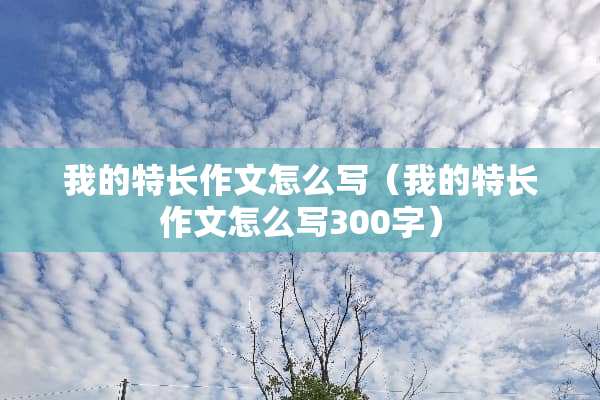 我的特长作文怎么写（我的特长作文怎么写300字）