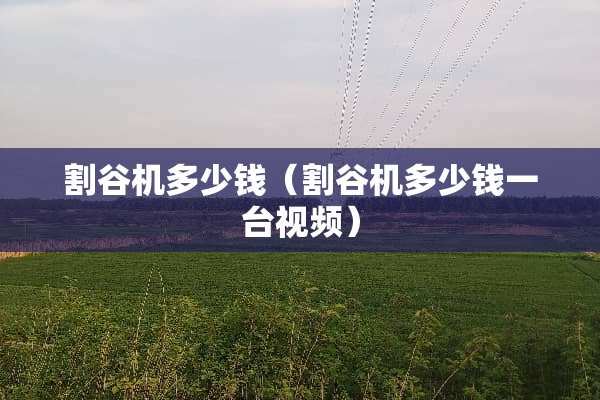 割谷机多少钱（割谷机多少钱一台视频）