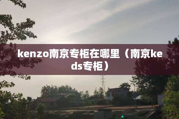 kenzo南京专柜在哪里（南京keds专柜）