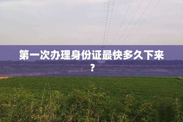第一次办理***最快多久下来？