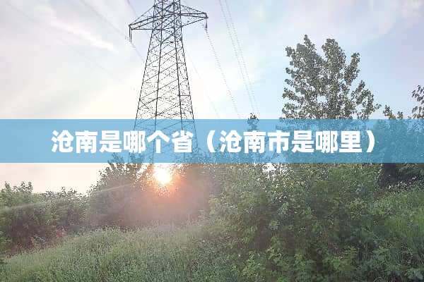 沧南是哪个省（沧南市是哪里）