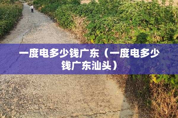 一度电多少钱广东（一度电多少钱广东汕头）