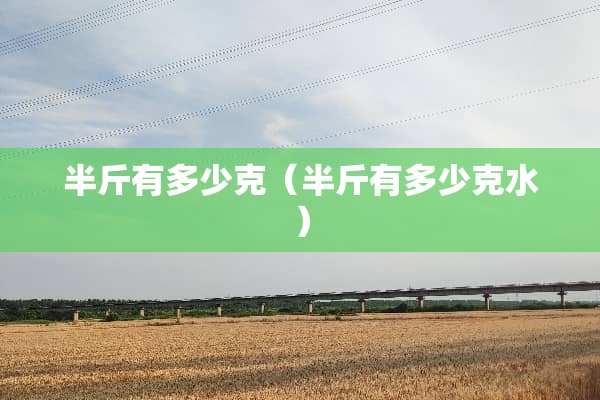 半斤有多少克（半斤有多少克水）