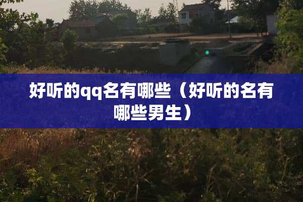 好听的qq名有哪些（好听的名有哪些男生）