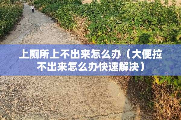 上厕所上不出来怎么办（大便拉不出来怎么办快速解决）