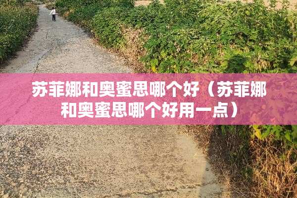 苏菲娜和奥蜜思哪个好（苏菲娜和奥蜜思哪个好用一点）