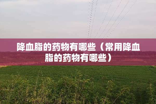 降血脂的药物有哪些（常用降血脂的药物有哪些）