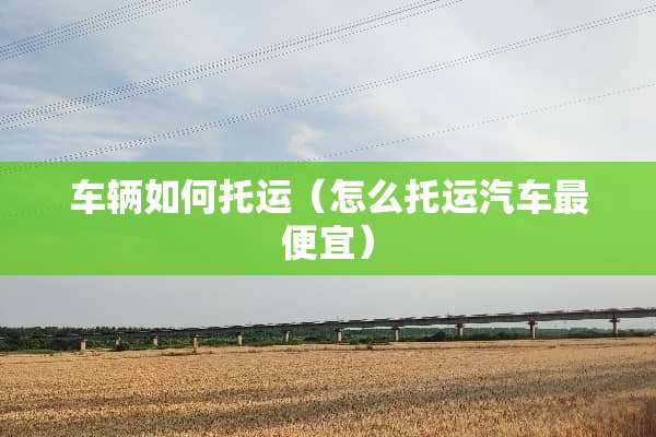 车辆如何托运（怎么托运汽车最便宜）