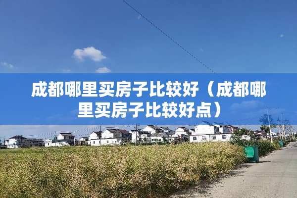 成都哪里买房子比较好（成都哪里买房子比较好点）