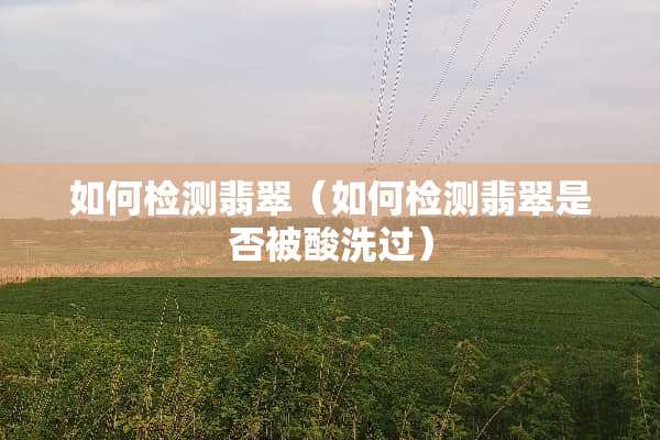 如何检测翡翠（如何检测翡翠是否被酸洗过）