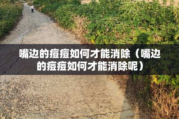 嘴边的痘痘如何才能消除（嘴边的痘痘如何才能消除呢）