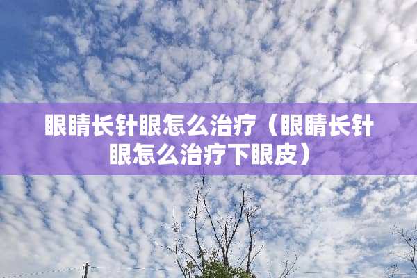 眼睛长针眼怎么治疗（眼睛长针眼怎么治疗下眼皮）