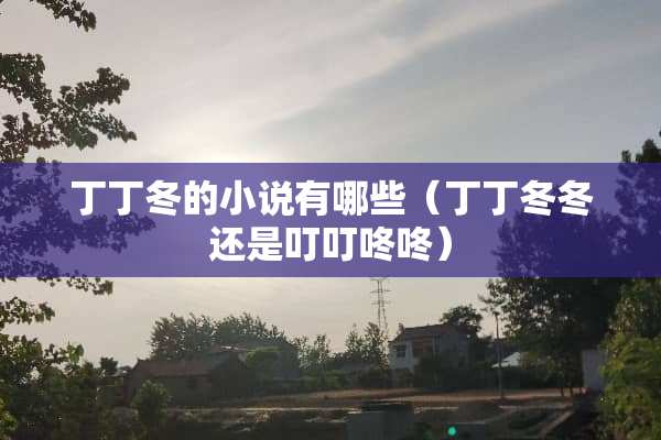 丁丁冬的小说有哪些（丁丁冬冬还是叮叮咚咚）
