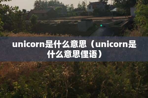 unicorn是什么意思（unicorn是什么意思俚语）