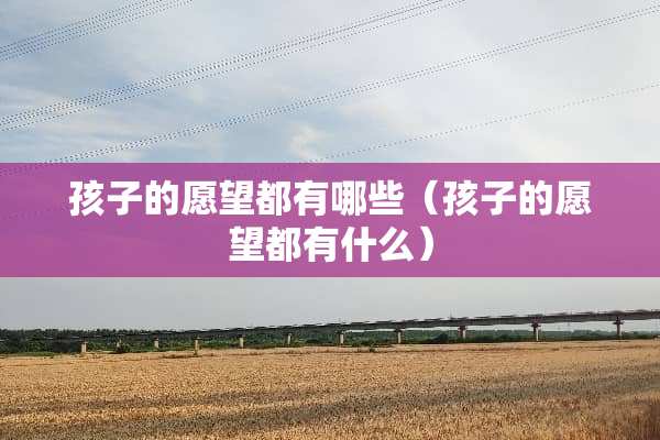 孩子的愿望都有哪些（孩子的愿望都有什么）