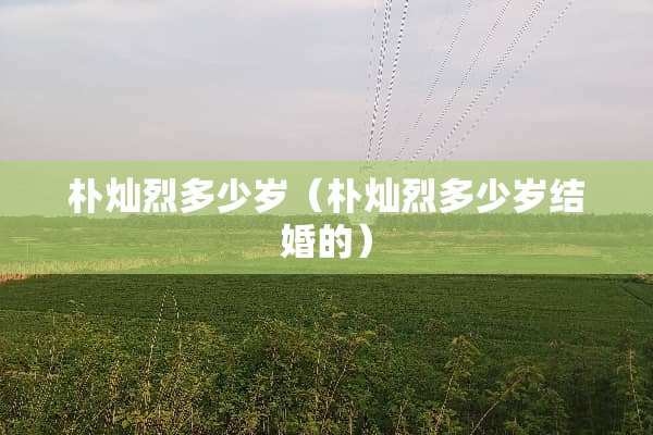 朴灿烈多少岁（朴灿烈多少岁结婚的）