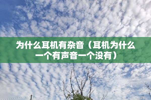 为什么耳机有杂音（耳机为什么一个有声音一个没有）