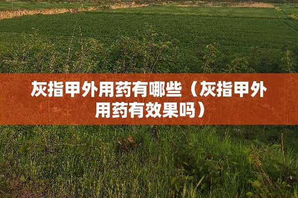灰指甲外用药有哪些（灰指甲外用药有效果吗）