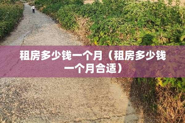 租房多少钱一个月（租房多少钱一个月合适）