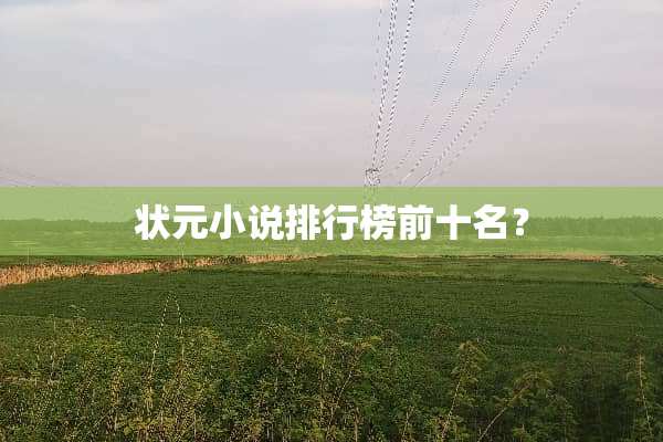 状元小说排行榜前十名？