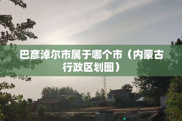 巴彦淖尔市属于哪个市（***行政区划图）