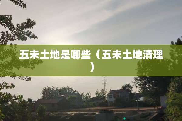 五未土地是哪些（五未土地清理）
