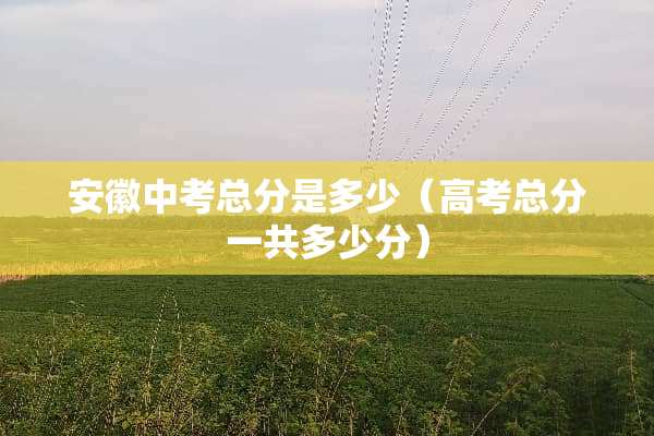 安徽中考总分是多少（高考总分一共多少分）
