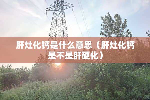 肝灶化钙是什么意思（肝灶化钙是不是肝硬化）