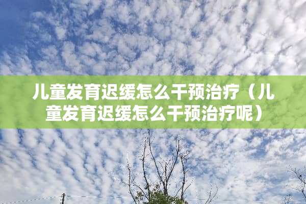 儿童发育迟缓怎么干预治疗（儿童发育迟缓怎么干预治疗呢）