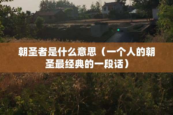 朝圣者是什么意思（一个人的朝圣最经典的一段话）
