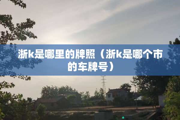 浙k是哪里的牌照（浙k是哪个市的***）