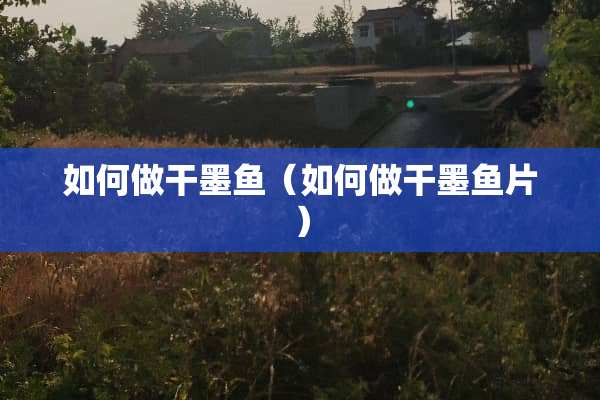 如何做干墨鱼（如何做干墨鱼片）