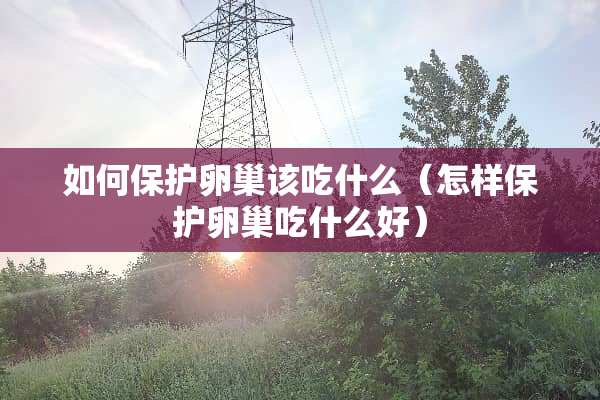 如何保护卵巢该吃什么（怎样保护卵巢吃什么好）