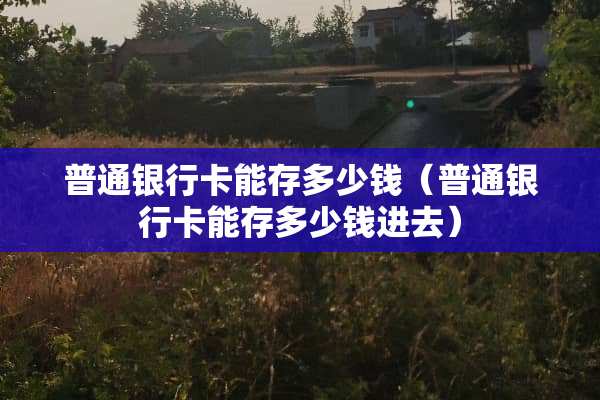 普通***能存多少钱（普通***能存多少钱进去）