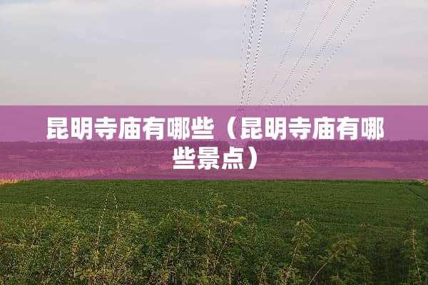昆明寺庙有哪些（昆明寺庙有哪些景点）