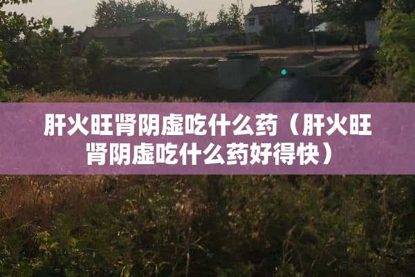 肝火旺肾*虚吃什么药（肝火旺肾*虚吃什么药好得快）