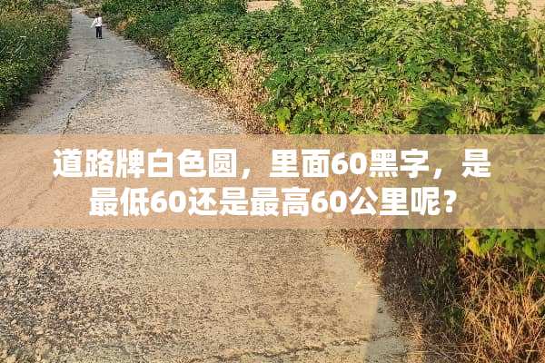 道路牌白色圆，里面60黑字，是最低60还是最高60公里呢？