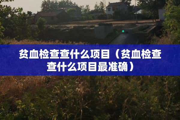 贫血检查查什么项目（贫血检查查什么项目最准确）