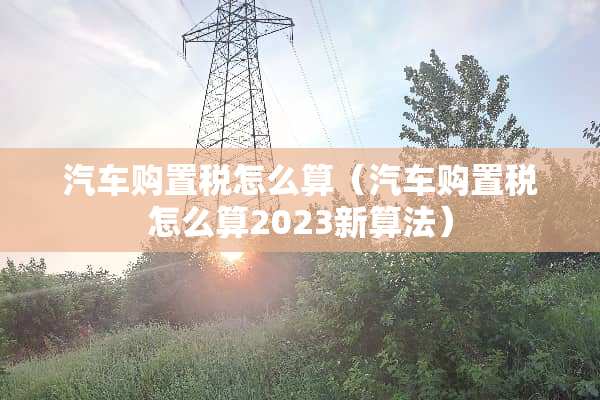 汽车购置税怎么算（汽车购置税怎么算2023新算法）